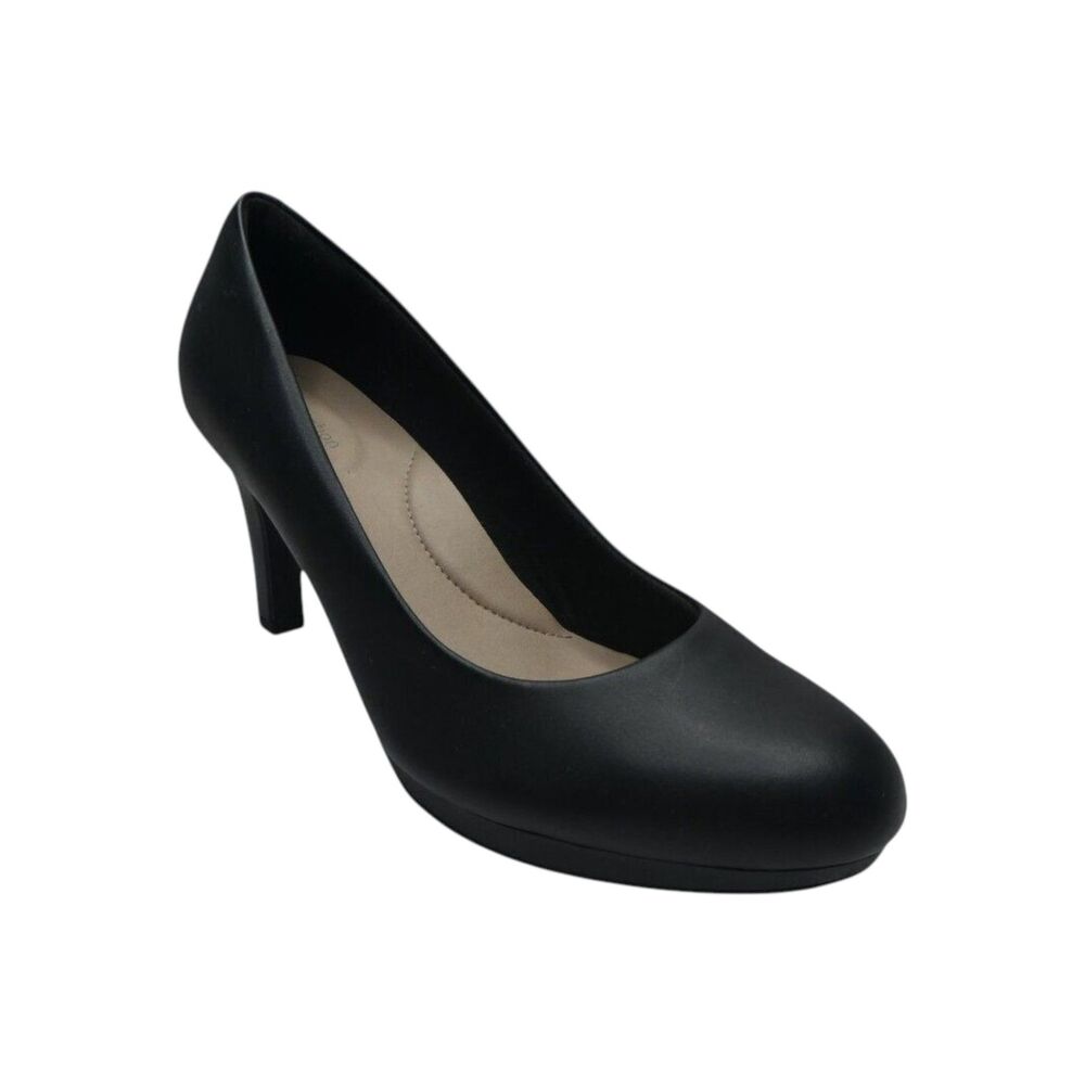 Collection by‎ Clarks Adriel Viola Black Leather Heels Pumps Womens 10